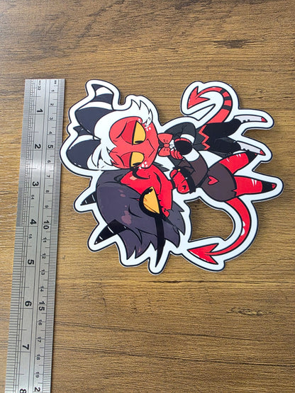 Helluva Boss Inspired Moxxie & Millie Glossy Vinyl Die Cut Sticker | 2 Sizes Available