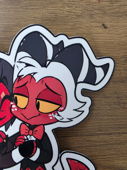 Helluva Boss Inspired Moxxie & Millie Glossy Vinyl Die Cut Sticker | 2 Sizes Available