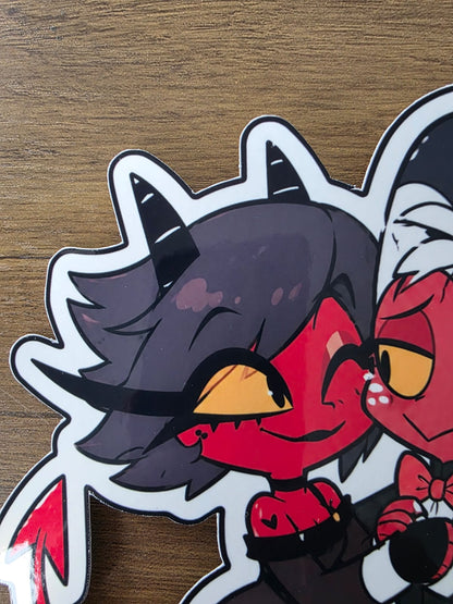Helluva Boss Inspired Moxxie & Millie Glossy Vinyl Die Cut Sticker | 2 Sizes Available
