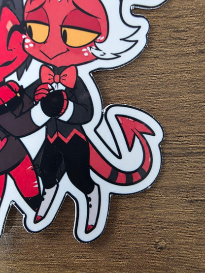 Helluva Boss Inspired Moxxie & Millie Glossy Vinyl Die Cut Sticker | 2 Sizes Available