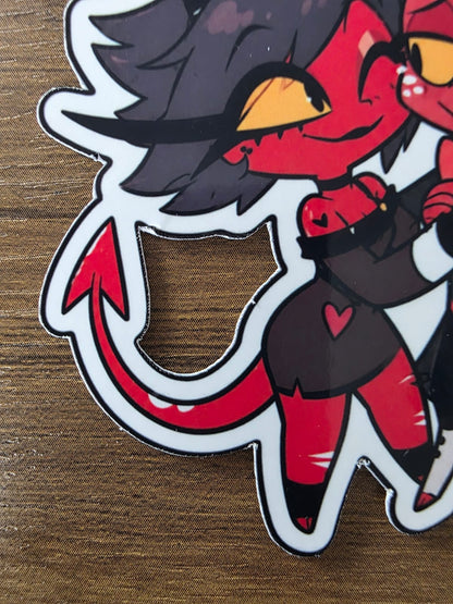 Helluva Boss Inspired Moxxie & Millie Glossy Vinyl Die Cut Sticker | 2 Sizes Available
