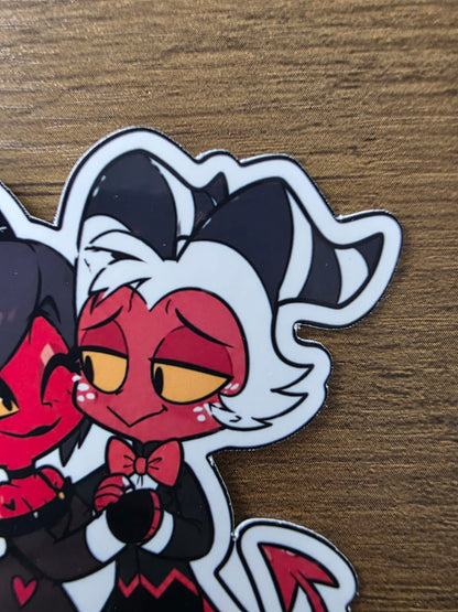 Helluva Boss Inspired Moxxie & Millie Glossy Vinyl Die Cut Sticker | 2 Sizes Available