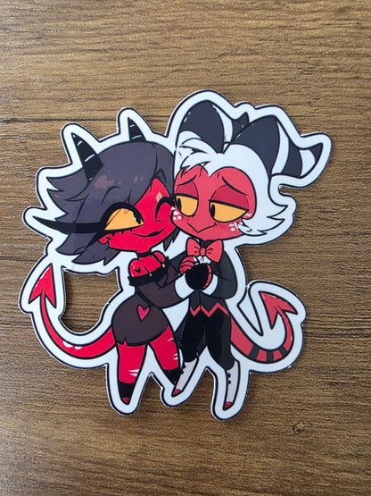 Helluva Boss Inspired Moxxie & Millie Glossy Vinyl Die Cut Sticker | 2 Sizes Available