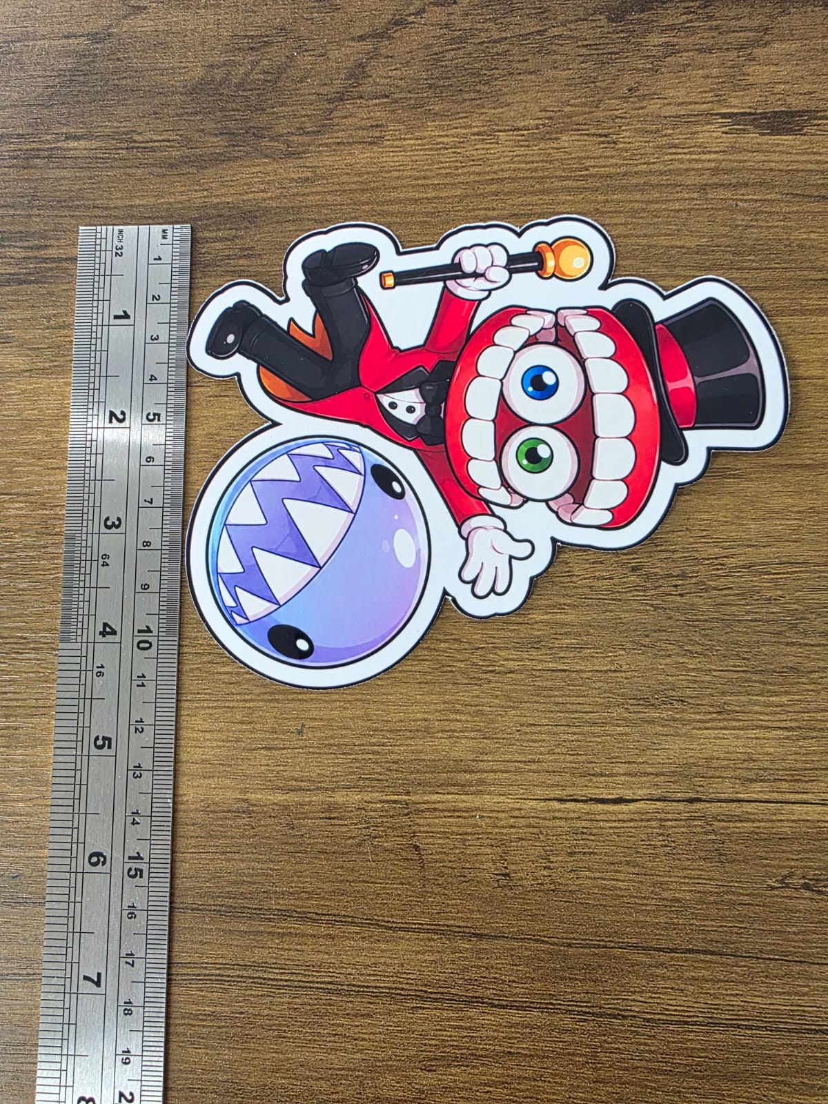 The Amazing Digital Circus Inspired Caine & Bubble Glossy Vinyl Die Cut Sticker | 2 Sizes Available
