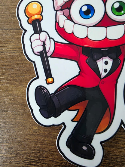 The Amazing Digital Circus Inspired Caine & Bubble Glossy Vinyl Die Cut Sticker | 2 Sizes Available