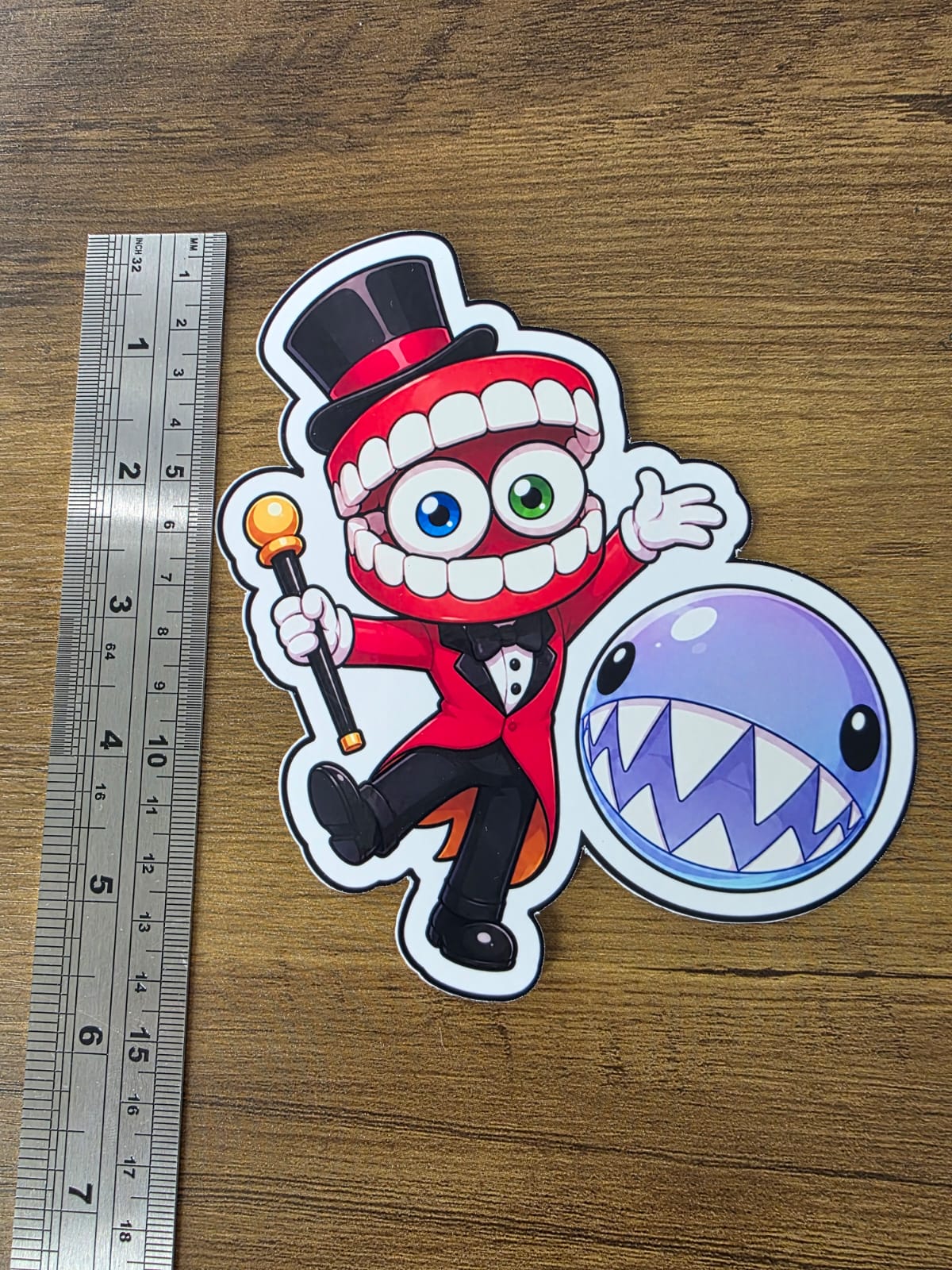 The Amazing Digital Circus Inspired Caine & Bubble Glossy Vinyl Die Cut Sticker | 2 Sizes Available