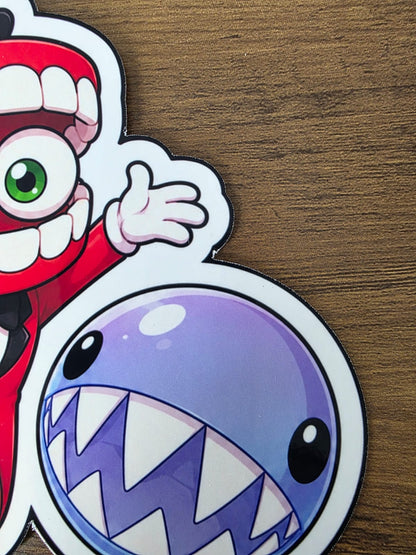 The Amazing Digital Circus Inspired Caine & Bubble Glossy Vinyl Die Cut Sticker | 2 Sizes Available