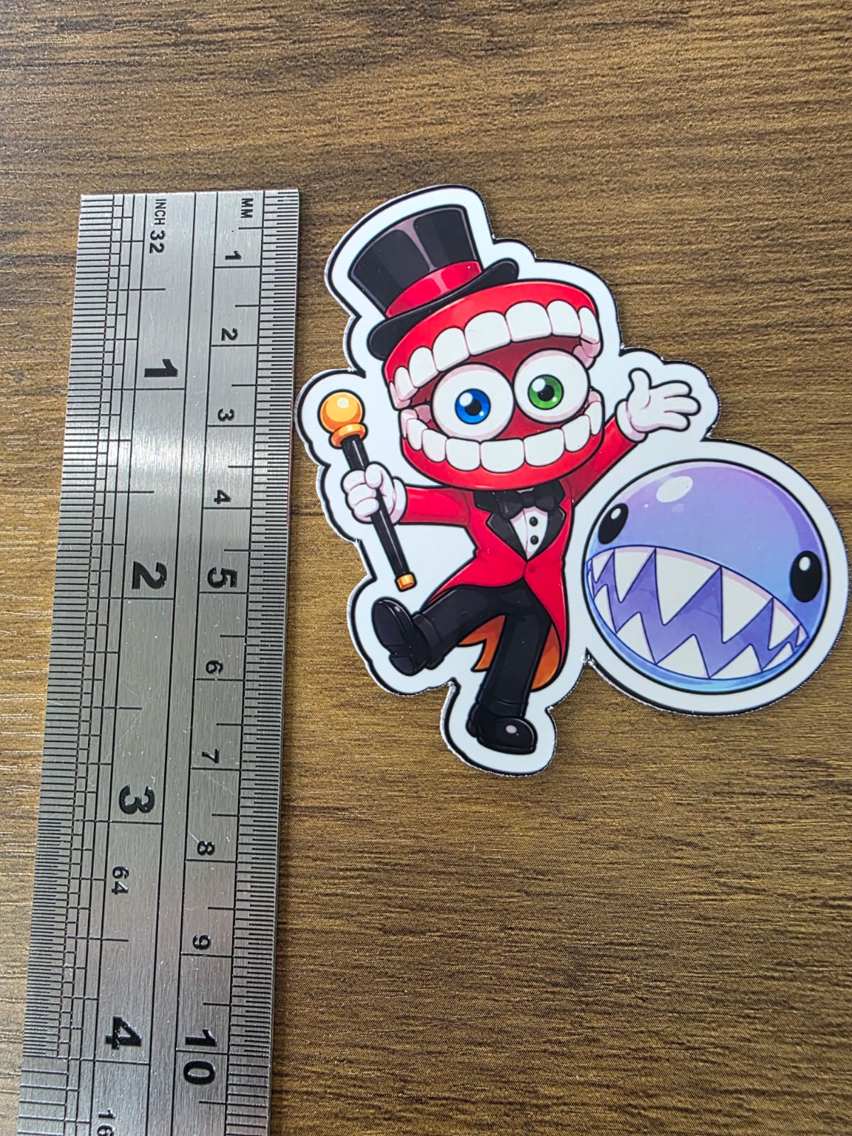 The Amazing Digital Circus Inspired Caine & Bubble Glossy Vinyl Die Cut Sticker | 2 Sizes Available