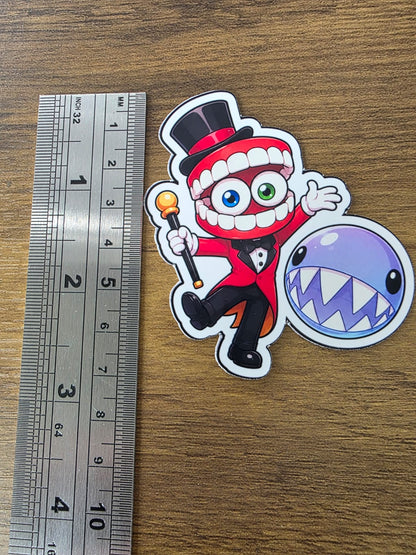 The Amazing Digital Circus Inspired Caine & Bubble Glossy Vinyl Die Cut Sticker | 2 Sizes Available