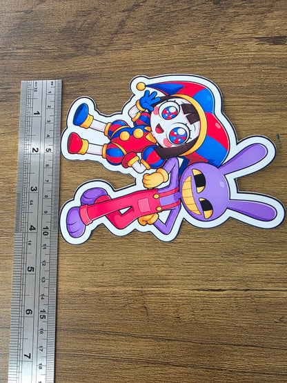 The Amazing Digital Circus Inspired Pomni & Jax Glossy Vinyl Die Cut Sticker | 2 Sizes Available