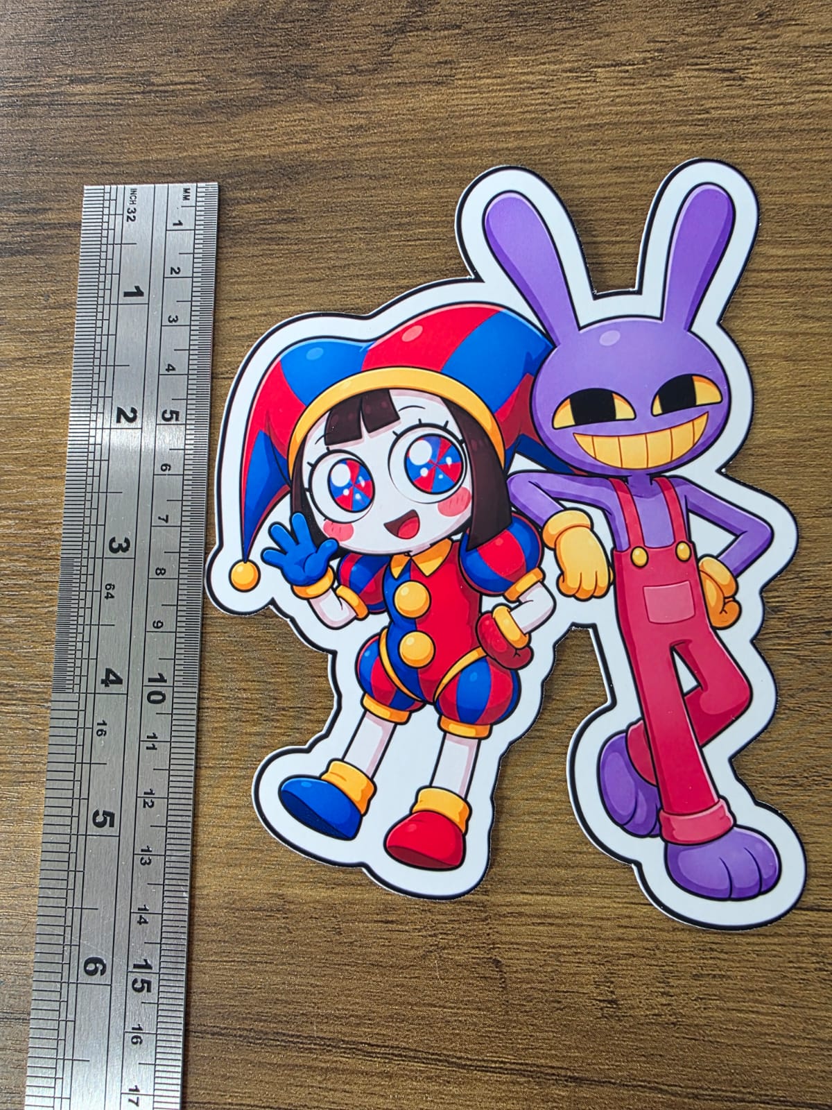 The Amazing Digital Circus Inspired Pomni & Jax Glossy Vinyl Die Cut Sticker | 2 Sizes Available