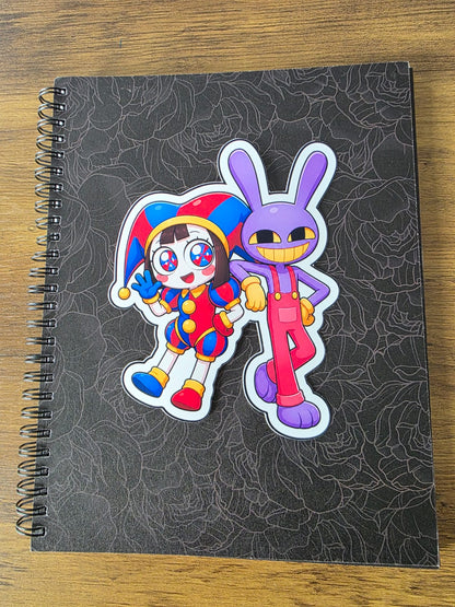 The Amazing Digital Circus Inspired Pomni & Jax Glossy Vinyl Die Cut Sticker | 2 Sizes Available