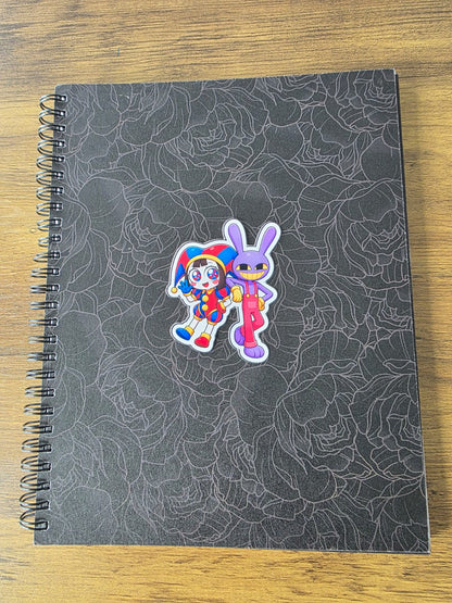 The Amazing Digital Circus Inspired Pomni & Jax Glossy Vinyl Die Cut Sticker | 2 Sizes Available
