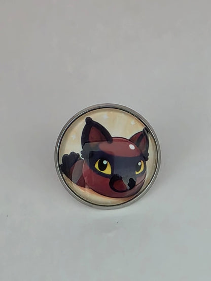 Slime Rancher Inspired Hunter Slime 20mm Stainless Steel Glass Cabochon Pin
