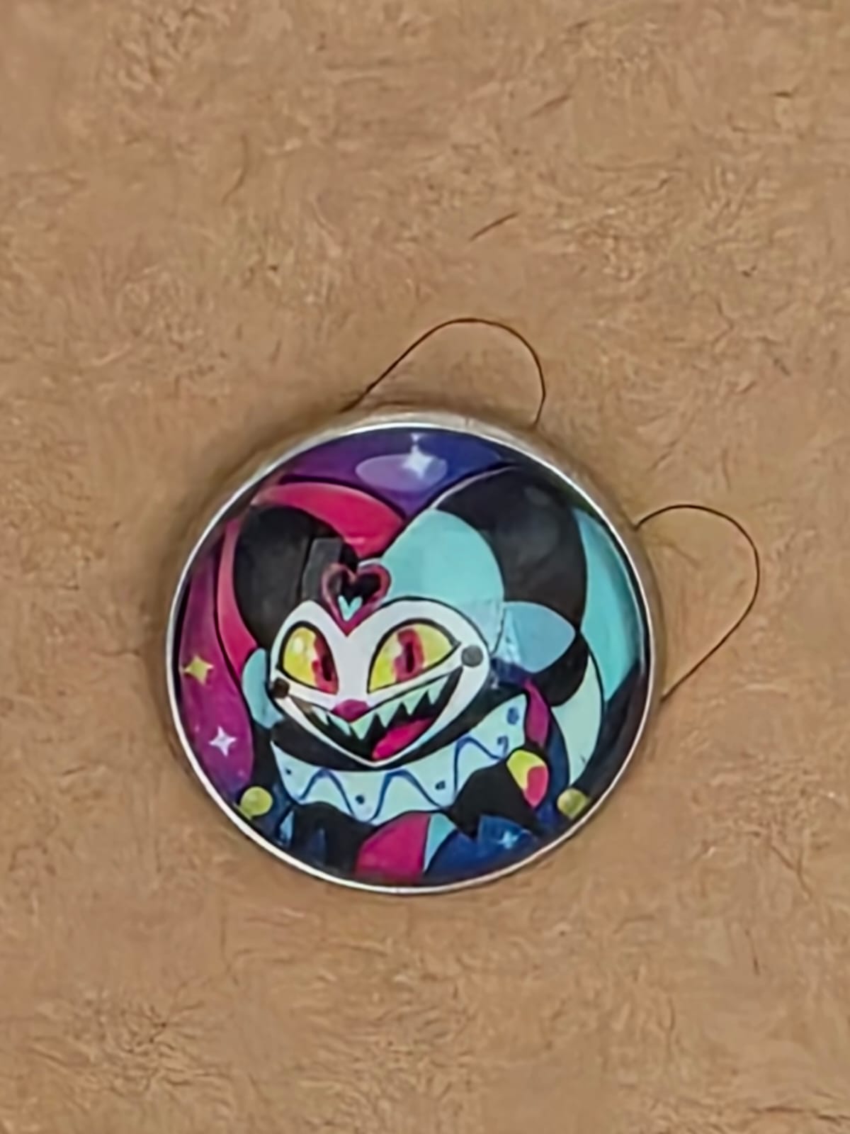 Helluva Boss Inspired Fizzarolli 20mm Stainless Steel Glass Cabochon Pin