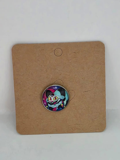 Helluva Boss Inspired Fizzarolli 20mm Stainless Steel Glass Cabochon Pin