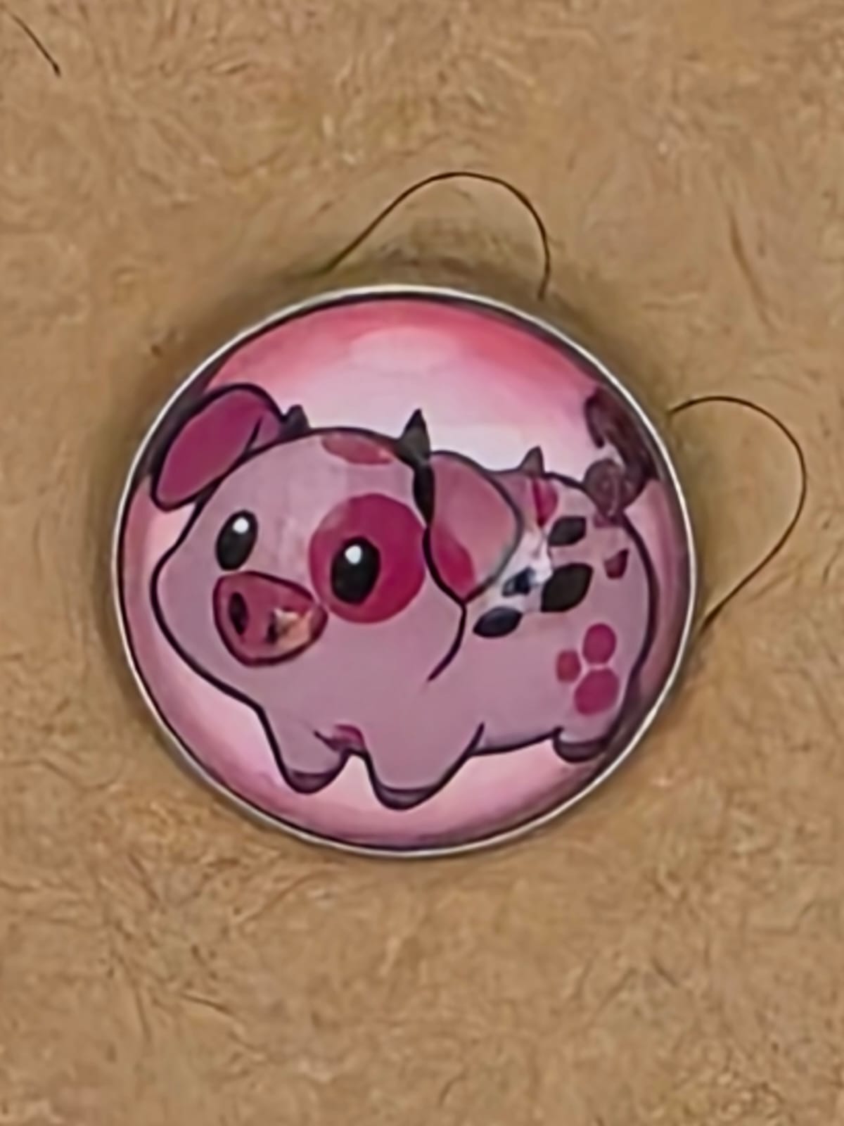 Hazbin Hotel Inspired Fat Nuggets 20mm Stainless Steel Glass Cabochon Pin