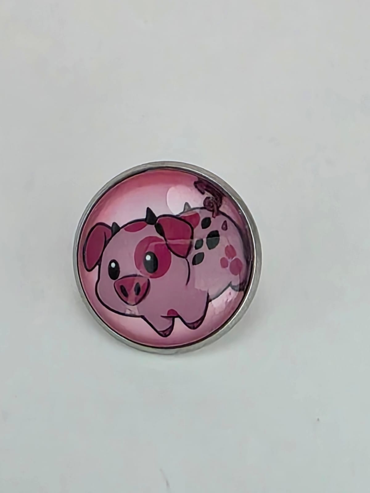 Hazbin Hotel Inspired Fat Nuggets 20mm Stainless Steel Glass Cabochon Pin