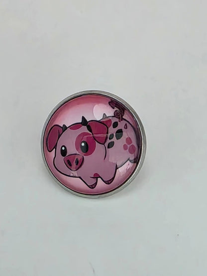 Hazbin Hotel Inspired Fat Nuggets 20mm Stainless Steel Glass Cabochon Pin