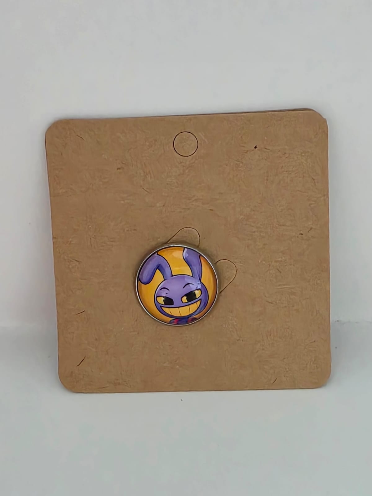 The Amazing Digital Circus Inspired Jax 20mm Stainless Steel Glass Cabochon Pin
