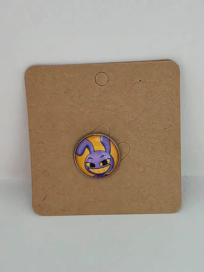 The Amazing Digital Circus Inspired Jax 20mm Stainless Steel Glass Cabochon Pin