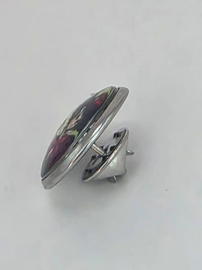 Alice in Wonderland Inspired Hellverse Hatter 20mm Stainless Steel Glass Cabochon Pin