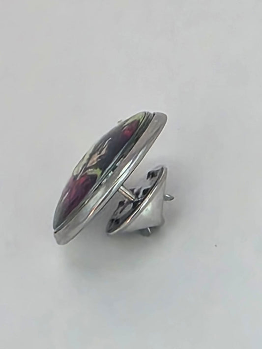 Alice in Wonderland Inspired Hellverse Hatter 20mm Stainless Steel Glass Cabochon Pin