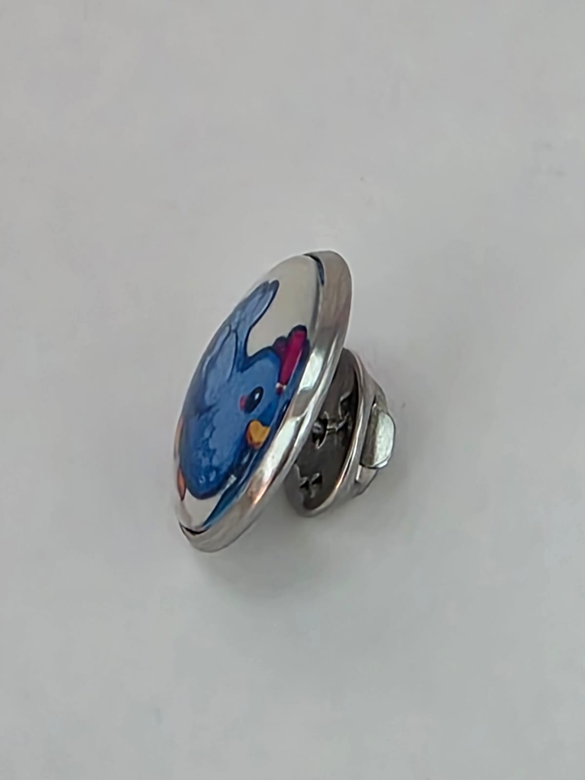 Stardew Valley Inspired Blue Chicken 20mm Stainless Steel Glass Cabochon Pin