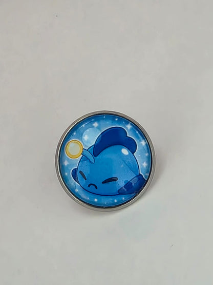 Slime Rancher Inspired Angler Slime 20mm Stainless Steel Glass Cabochon Pin