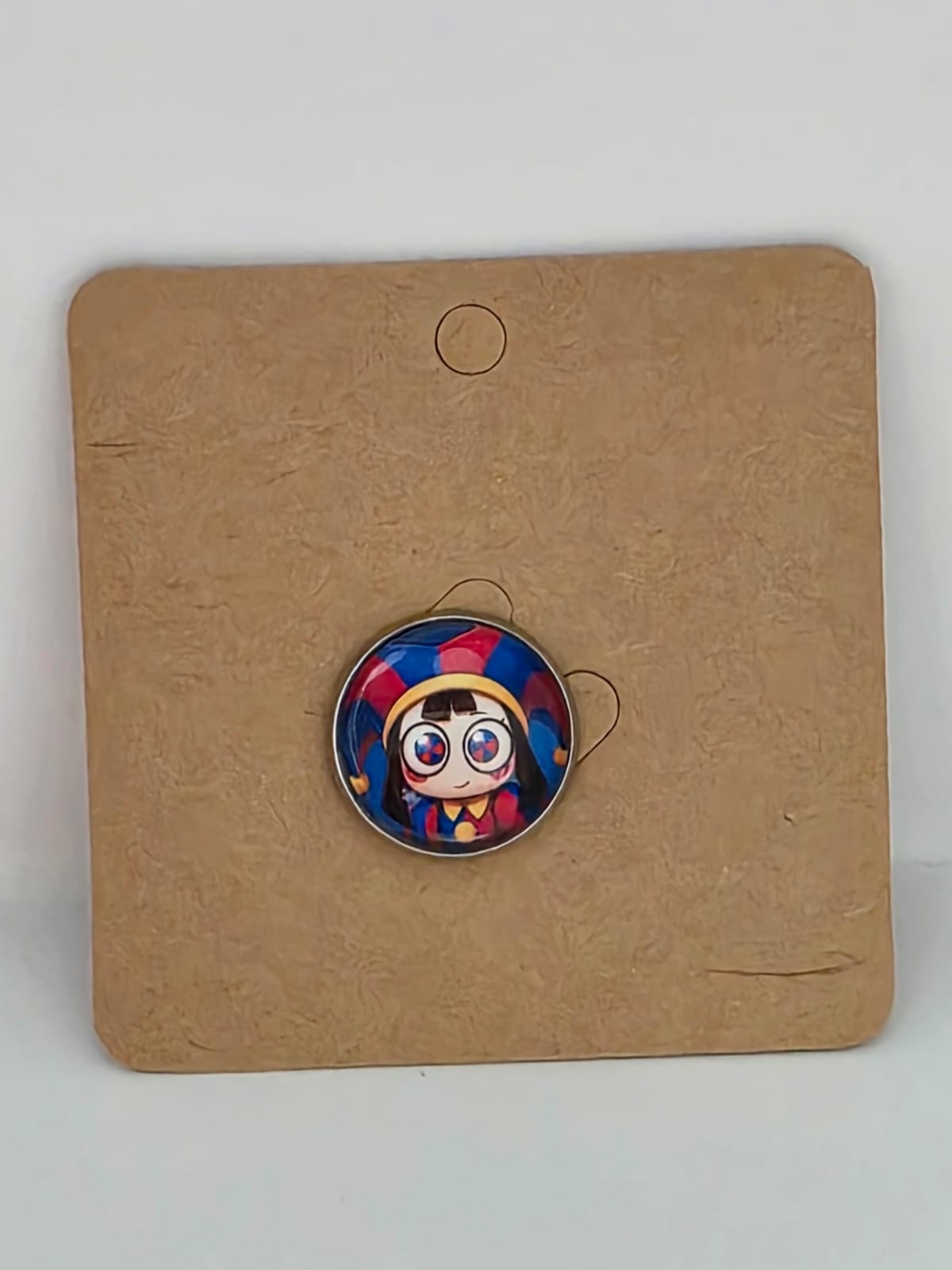 The Amazing Digital Circus Inspired Pomni 20mm Stainless Steel Glass Cabochon Pin