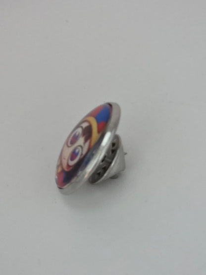 The Amazing Digital Circus Inspired Pomni 20mm Stainless Steel Glass Cabochon Pin
