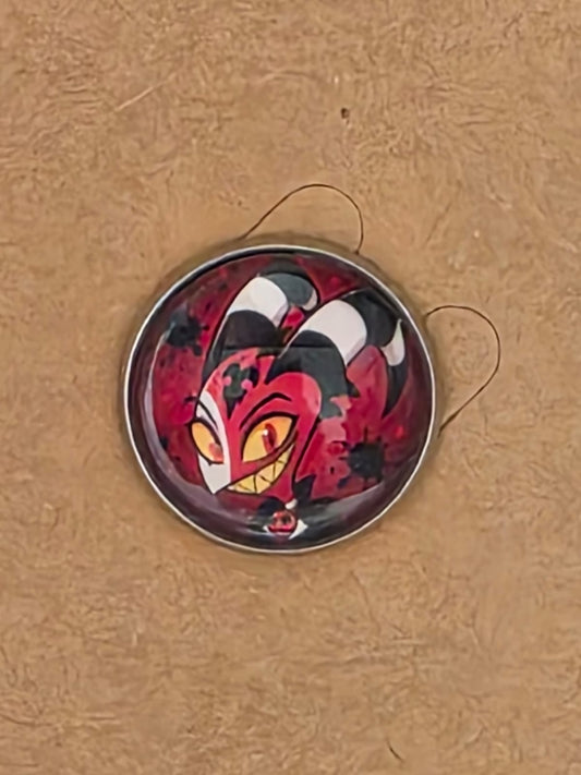 Helluva Boss Inspired Blitzø 20mm Stainless Steel Glass Cabochon Pin