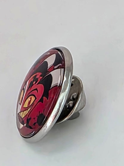 Helluva Boss Inspired Blitzø 20mm Stainless Steel Glass Cabochon Pin