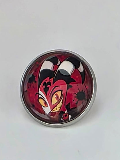 Helluva Boss Inspired Blitzø 20mm Stainless Steel Glass Cabochon Pin