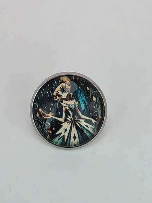 Cinderella Inspired Hellverse Cinderella at the Ball 20mm Stainless Steel Glass Cabochon Pin