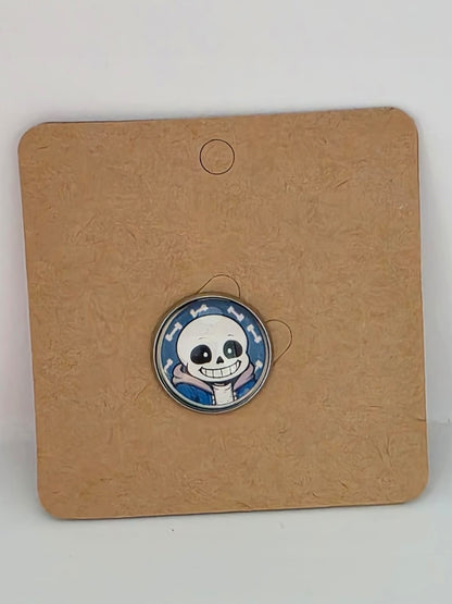 Undertale Inspired Sans 20mm Stainless Steel Glass Cabochon Pin