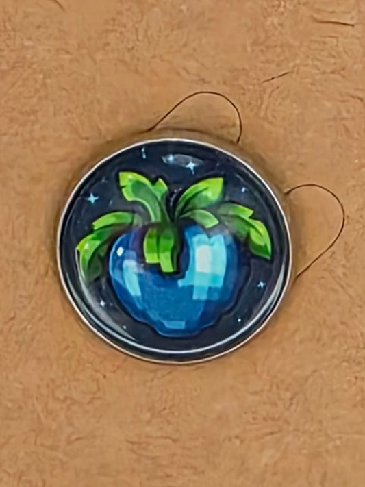 Stardew Valley Inspired Ancient Fruit 20mm Stainless Steel Glass Cabochon Pin