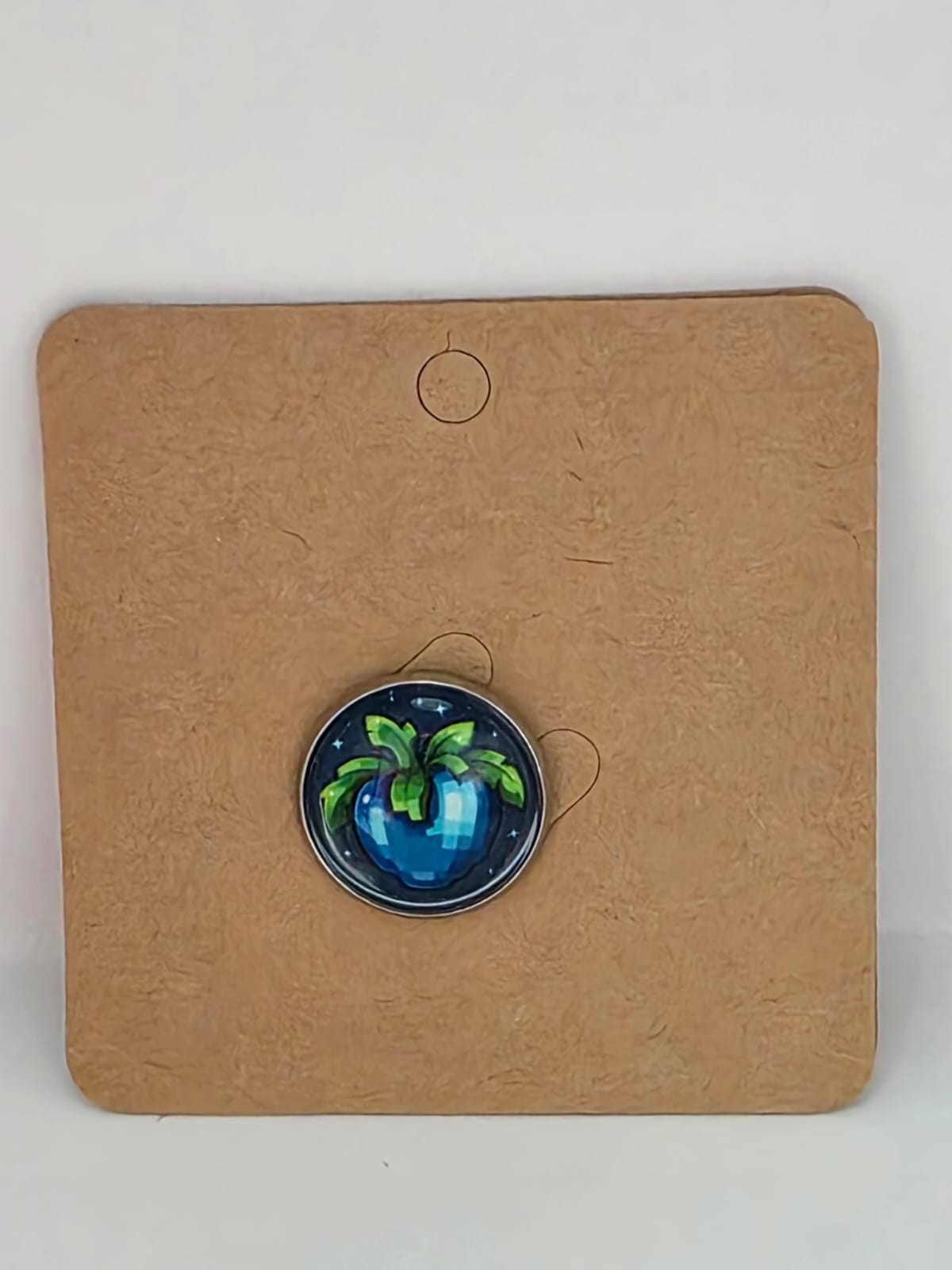 Stardew Valley Inspired Ancient Fruit 20mm Stainless Steel Glass Cabochon Pin