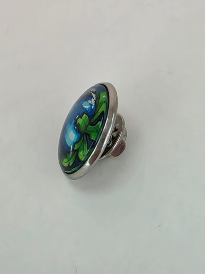 Stardew Valley Inspired Ancient Fruit 20mm Stainless Steel Glass Cabochon Pin