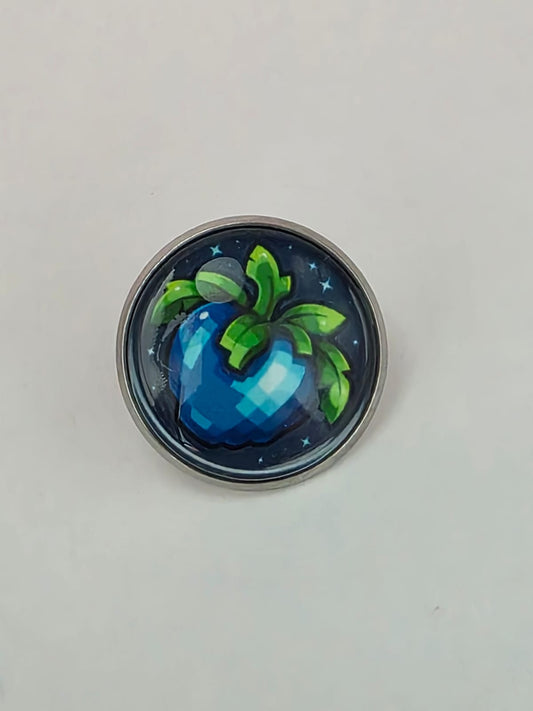 Stardew Valley Inspired Ancient Fruit 20mm Stainless Steel Glass Cabochon Pin