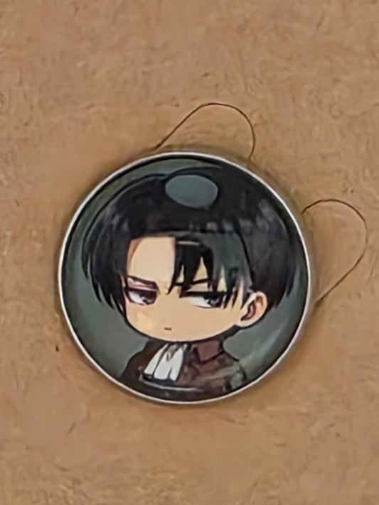 Attack on Titan Inspired Levi Ackerman 20mm Stainless Steel Glass Cabochon Pin