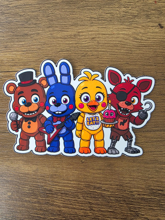 Five Nights at Freddy's Inspired The Original Band Glossy Vinyl Die Cut Sticker | 2 Sizes Available