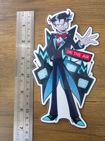 Hazbin Hotel Inspired Vincent Whittman Glossy Vinyl Die Cut Sticker | 2 Sizes Available