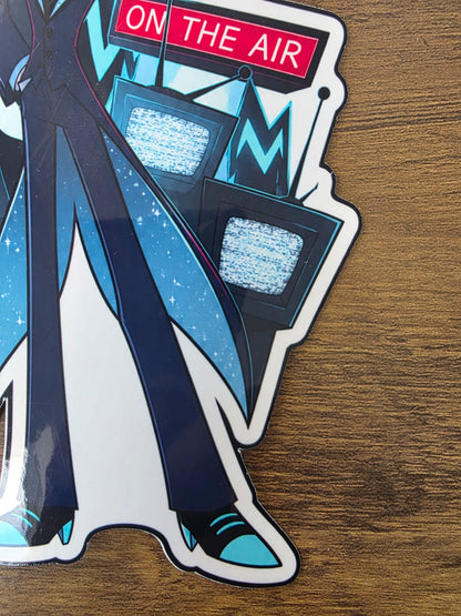 Hazbin Hotel Inspired Vincent Whittman Glossy Vinyl Die Cut Sticker | 2 Sizes Available