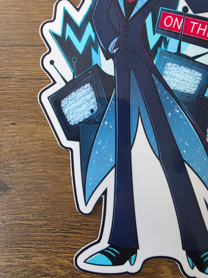 Hazbin Hotel Inspired Vincent Whittman Glossy Vinyl Die Cut Sticker | 2 Sizes Available
