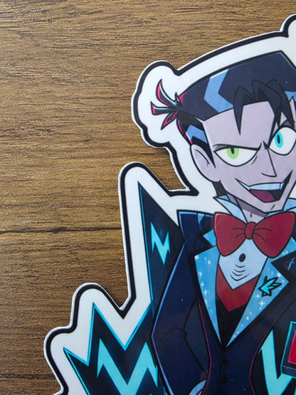 Hazbin Hotel Inspired Vincent Whittman Glossy Vinyl Die Cut Sticker | 2 Sizes Available