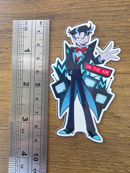 Hazbin Hotel Inspired Vincent Whittman Glossy Vinyl Die Cut Sticker | 2 Sizes Available