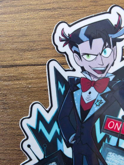 Hazbin Hotel Inspired Vincent Whittman Glossy Vinyl Die Cut Sticker | 2 Sizes Available
