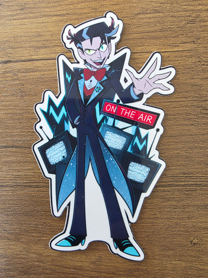 Hazbin Hotel Inspired Vincent Whittman Glossy Vinyl Die Cut Sticker | 2 Sizes Available