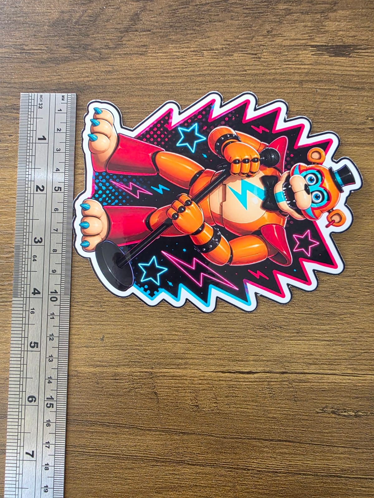 Five Nights at Freddy's: Security Breach Inspired Glamrock Freddy Glossy Vinyl Die Cut Sticker | 2 Sizes Available
